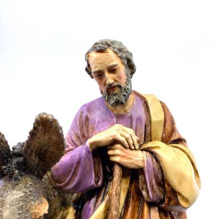 Saint Joseph with donkey, 20 cm - Landi Moranduzzo figurines
