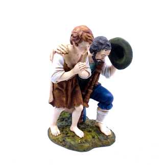 Group of two adoring shepherds 20 cm - Landi Moranduzzo figurines
