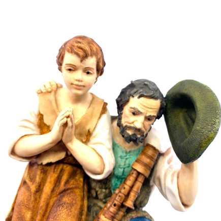 Group of two adoring shepherds 20 cm - Landi Moranduzzo figurines