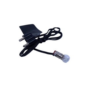 Portalampada + cavo + spina + lampada bianca E5,5 - 3,5 v