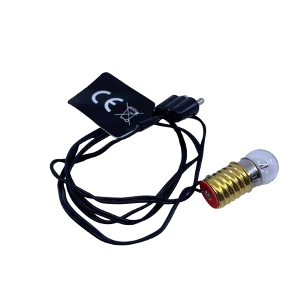 Portalampada con lampadina bianca E10 + cavo e spina