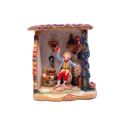 Bottega Vinaio / Osteria per presepi (per statuine 5/6 cm)