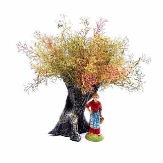 Albero tipo Ulivo con fogliame e tronco in resina 13 cm