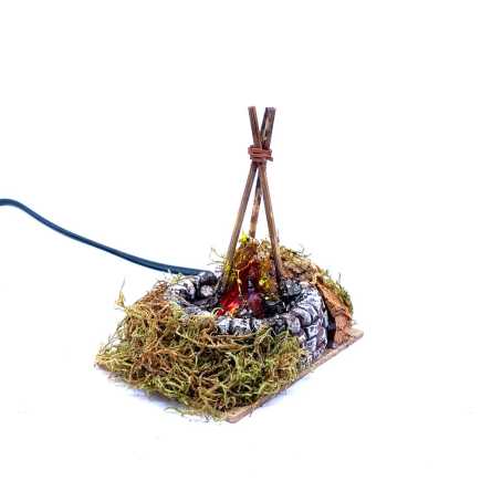 Focolare da bivacco con effetto fiamma - 10 x 7 x 11 cm