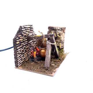 Focolare da bivacco con effetto fiamma - 15 x 19 x 10 cm