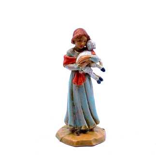 Pastorella con agnello - 54 - Statue Fontanini cm 6.5