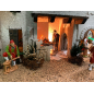Presepe arabo con luci, fontana e effetto fuoco per statuine 6.5-8 cm con e senza statuine