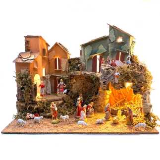 Presepe 38 x 28 x 29 cm incluse statuine 6 cm