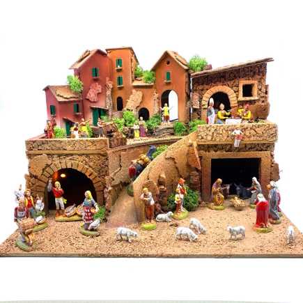 Nativity scene 38 x 28 x 26 cm, including 3.5 and 6 cm figurines