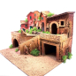 Presepe 38 x 28 x 26 cm incluse statuine 3.5 e 6 cm