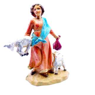Ragazza con capre e sacco – 708 – Statue Fontanini cm 12