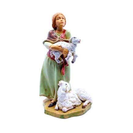 Pastorella con due pecore – 239 – Statue Fontanini cm 12