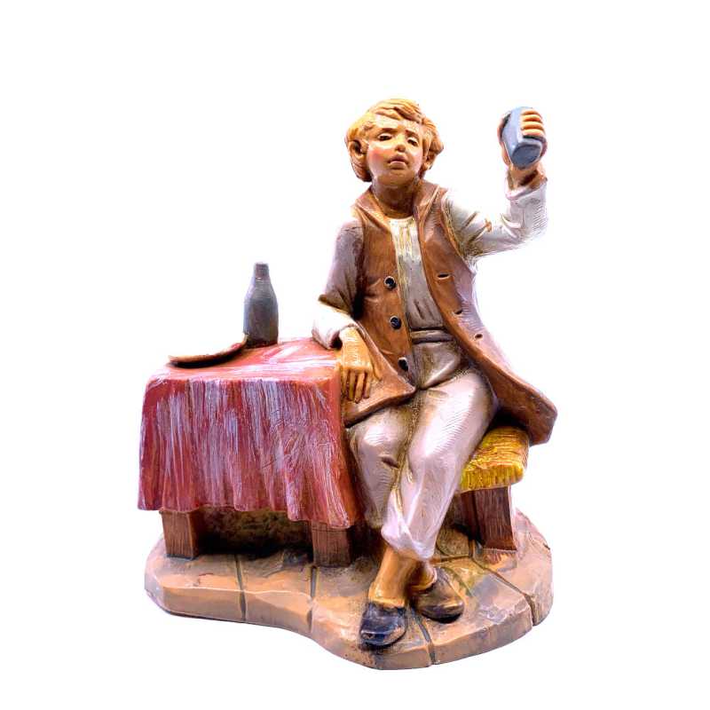 Avventore con tavolo - 255 - Statue Fontanini cm 12