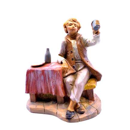 Avventore con tavolo - 255 - Statue Fontanini cm 12