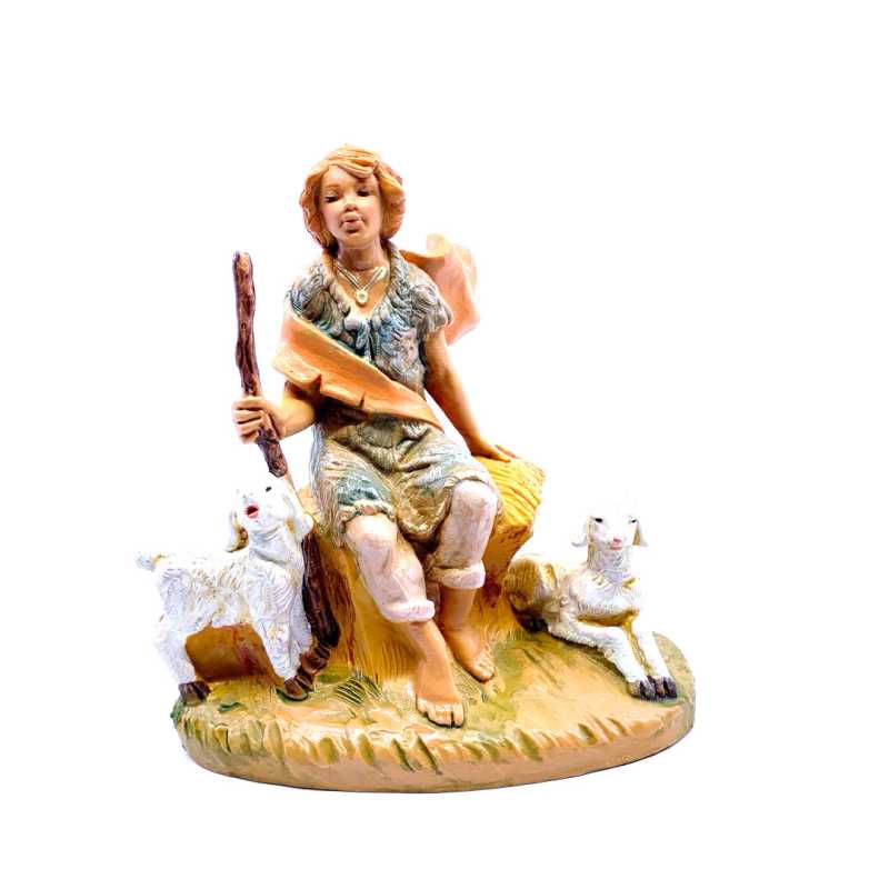 Pastorello con pecore – 249 – Statue Fontanini cm 12 Pastorello con pecore – 249 – Statue Fontanini cm 12
