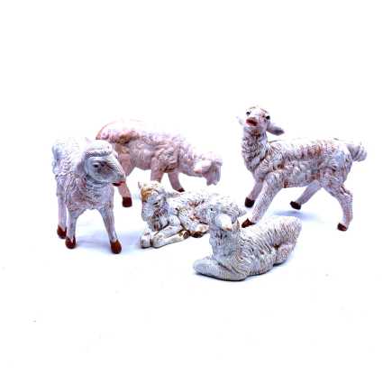 Pecore assortite 5 soggetti - Statue Fontanini cm 12