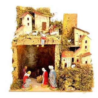 Mini presepe con Natività Landi 6 cm - 20 x 14 x 22 cm