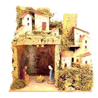 Mini presepe con Natività Landi 6 cm - 20 x 14 x 22 cm