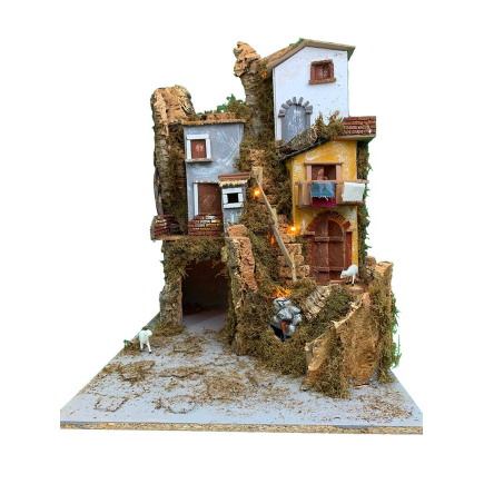 Presepe completo su 3 livelli 45 x 52 x 65 cm