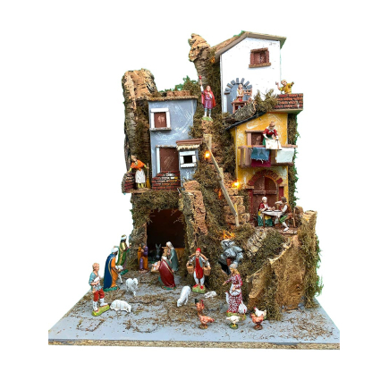 Presepe completo su 3 livelli 45 x 52 x 65 cm