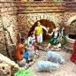 Presepe 38 x 28 x 28 cm incluse statuine 6 e 8 cm e luci con fontana funzionante
