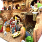 Presepe 38 x 28 x 28 cm incluse statuine 6 e 8 cm e luci con fontana funzionante