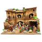 Presepe 38 x 28 x 28 cm incluse statuine 6 e 8 cm e luci con fontana funzionante