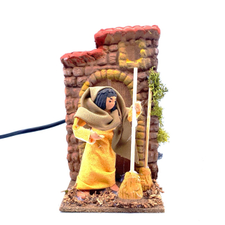 Woman sweeping in motion 10 cm