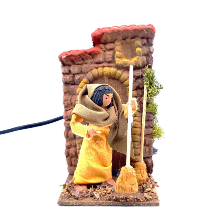 Woman sweeping in motion 10 cm
