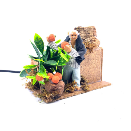 Raccoglitore di arance in movimento - statuina cm 10/11