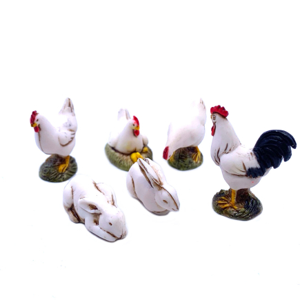 6 animali da cortile per statuine 10 cm Landi Moranduzzo