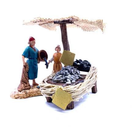Banchetto pesce per figure cm.10