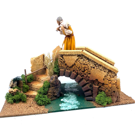 Ponte su fiume 40 x 20 x 18 cm