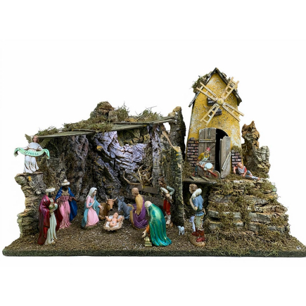 Windmill hut 60 x 34 x 44 cm (with or without figurines)