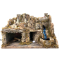 Presepe con cascata funzionante - 60 x 34 x 43 cm (con o senza statuine)