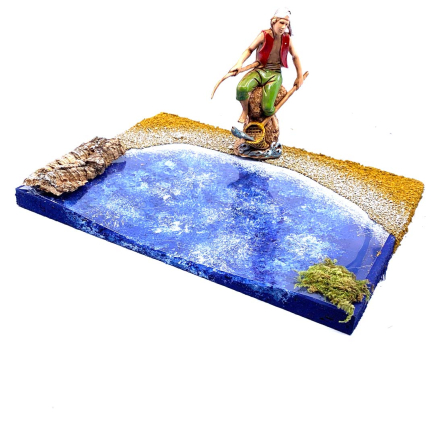 Tratto di mare con spiaggia 19 x 14.5 cm
