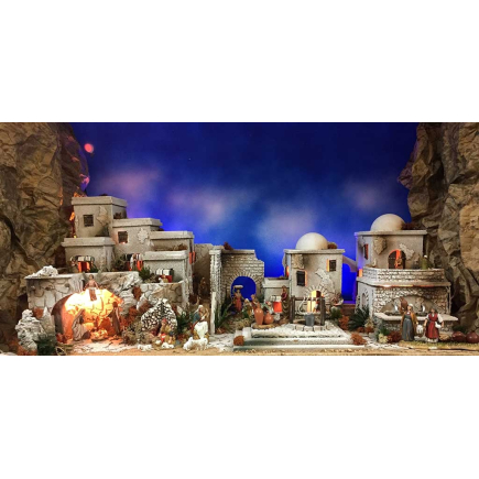 Complete Arab (Palestinian) nativity scene for 10 cm and 6.5 cm figurines