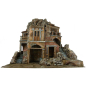 Group of houses with lighting for 10 cm figures