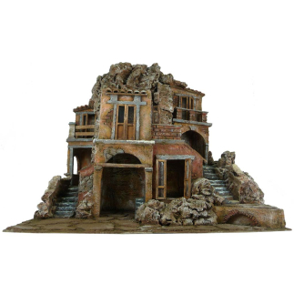 Group of houses for 12 cm figures with lighting