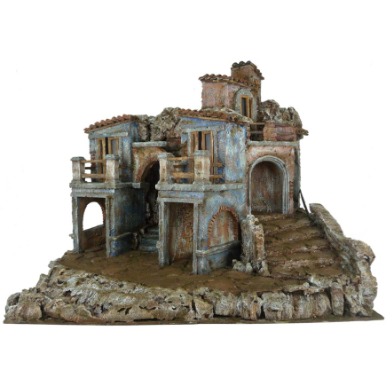 Group of houses for 12 cm figures with lighting