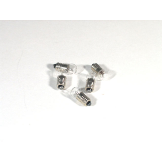 Pack of 5 white bulbs, E5.5 fitting, 3.5–4.5 volts