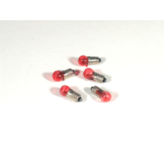 Packet of 5 red bulbs, E5.5 fitting – 3.5–4.5 volts