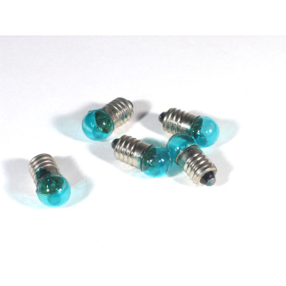 Pack of 5 blue bulbs, E10 fitting - 3.5-4.5 volts