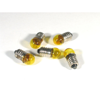 Pack of 5 yellow E10 bulbs - 3.5–4.5 volts