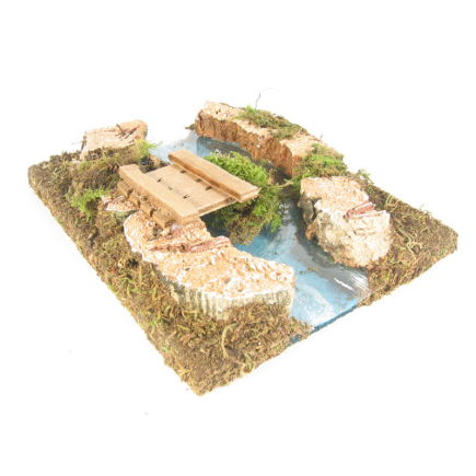 Modular river - Straight element with bridge and small island