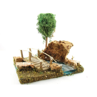 Modular river - Curve with tree and small bridge