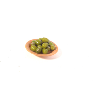Plate with green olives