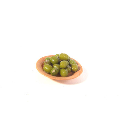Plate with green olives