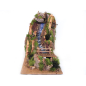 Large straight waterfall with bridge