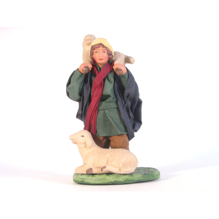 Shepherd with sheep, dressed terracotta